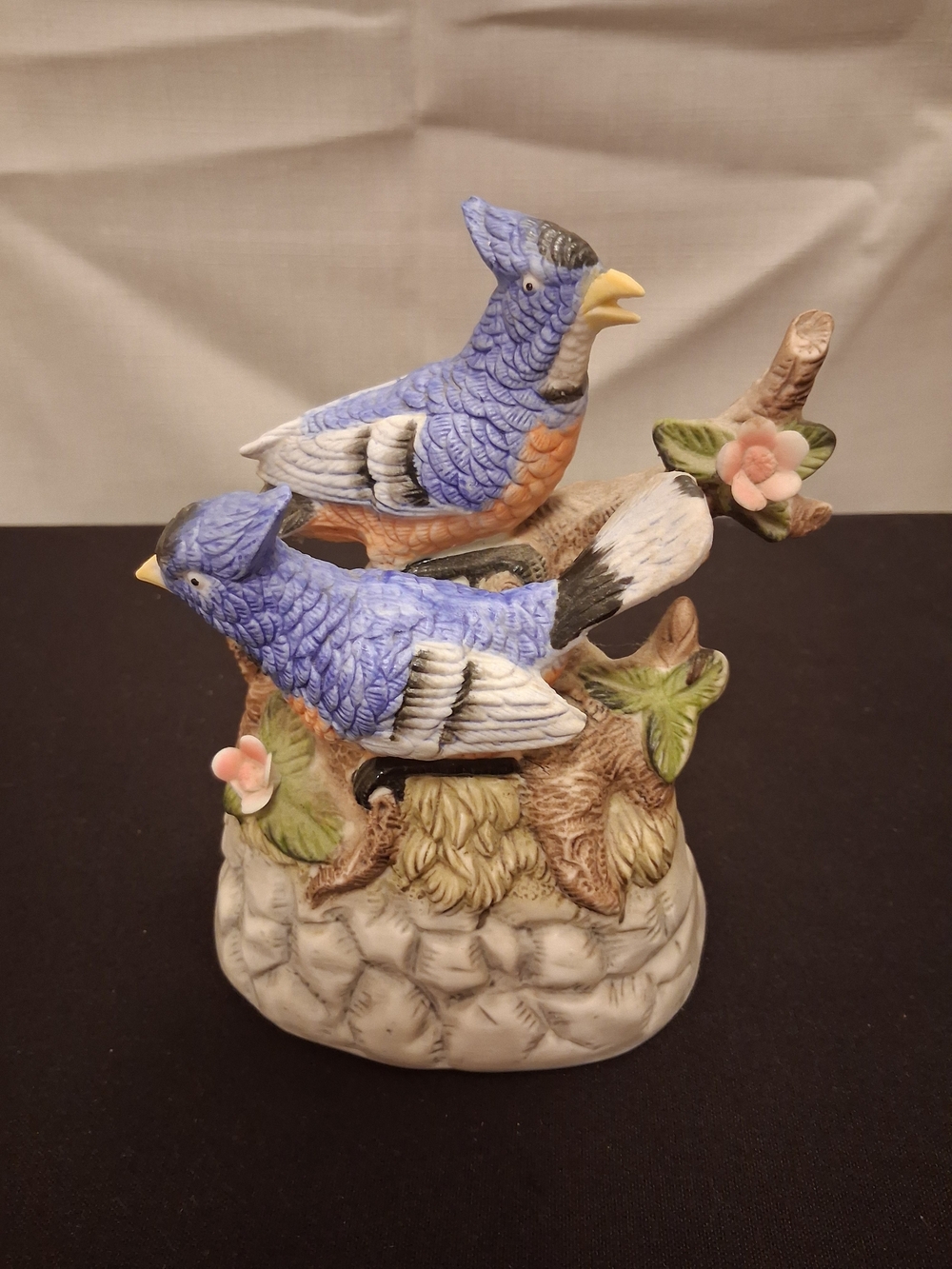 Blue Ceramic Bird Figurine Decorative Ornament